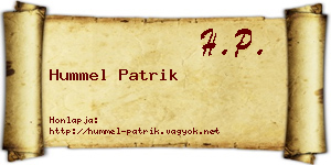 Hummel Patrik névjegykártya